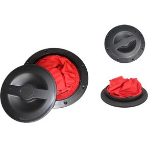 Pactrade Marine Boat Kayak Canoe Fishing Rigging Sailing Heavy Duty Black Plastic 6'' Twist-N-Lock Waterproof Deck Plate Hatch Cover w/Storage Bag