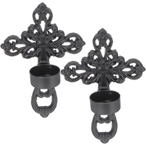 Candle Sconces Wall Candle Holder: 2Set Sconce Holders Wall Mount Hanging Candle Holder Metal Candle Sconce for Living Room Dining Room