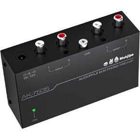 LP-A Preamp Preamplifier, Pre-Amplifier for Turntable Audiophile M/M Phono preamp with Level Volume Controls 2 RCA, Low Noise Operation, with 12 Volt DC Adapter. LP-A