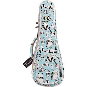 MUSIC FIRST Canvas "PANDA" ukulele case ukulele bag ukulele cover Ukulele backpack Ukulele Gig Bag (21 inch Soprano, PANDA)