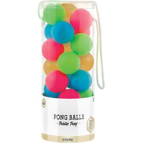Amscan Virant Neon Pong Balls - 2oz., 2" x 2" (Pack of 24) - Durable & Lightweight Material - Perfect for Parties, Table Tennis & Casual Play