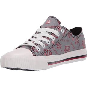FOCO Texas A&M Aggies NCAA Womens Low Top Repeat Print Canvas Shoes - 8