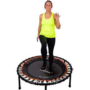 FIT Bounce PRO XL Premium Bungee Rebounder USA | Half Folding Silent Indoor Mini Trampoline | Adults & Kids | DVDs & Online Workouts | Extra Large Bounce Area | Max Load 400lbs | Ready Assembled