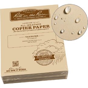 Rite in the Rain Weatherproof Bulk Copier Paper, 8 1/2" x 11", 20# Gray, 500 Sheet Pack (No. 208511GY)