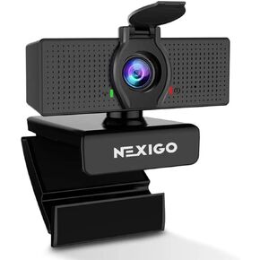 NexiGo N60 1080P Web Camera, HD Webcam with Microphone & Privacy Cover, USB Computer Camera, 110-degree Wide Angle, Plug and Play, for Zoom/Skype/Teams/OBS, Conferencing and Video Calling (Renewed)
