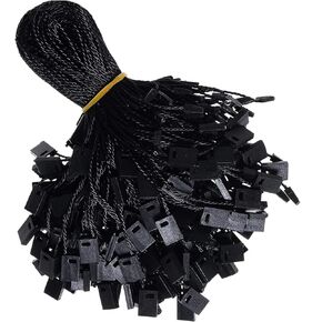1000 PCS Hang Tag String for Clothes Gift Bags Price Tags Shoes Snap Lock Pin Loop Tie Fasteners, Polyester/Cotton Hanging String Hang Tag Rope Fastener Hook Ties for Belts Pocket Label (White 18cm)