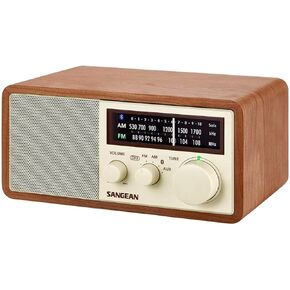 Sangean WR-16 AM/FM Bluetooth Wooden Cabinet Radio Brown