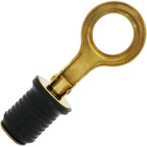 Boat Drain Plug 1 Inch Brass Snap Flip Drains Handle Rubber Bailer Plugs for Deck Baitwells Marine Hulls
