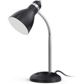 LEPOWER Metal Desk Lamp, Eye-Caring Table Lamp, Study Lamps with Flexible Goose Neck for Bedroom, Home Office (Matte Black)