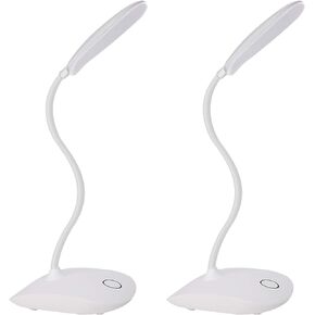 DEEPLITE LED Desk Lamp with Flexible Gooseneck 3 Level Brightness, Battery Operated Table Lamp 5W Touch Control,Compact Portable lamp for Dorm Study Office Bedroom,Eye-Caring and Energy Saving