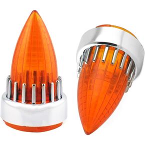 61mm Diameter Turn Signal Indicator Lens Light Cover Trim For Harley Davidson Sportster Dyna Softail Street Glide Road Glide Chrome-Yellow