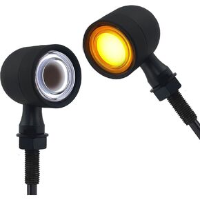 إشارات الانعطاف للدراجات النارية LED أضواء أمامية وخلفية 4 قطع، 40 مصباح LED ريترو مفاتيح تشغيل ومضات ضوء الفرامل عالمية تناسب هارلي دينا تشوبر بوبر سوزوكي ياماها هوندا - أسود