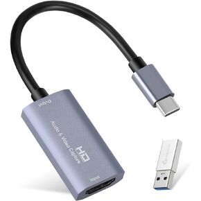 Guermok Video Capture Card, USB 3.0 HDMI to USB C Audio Capture Card, 4K 1080p60fps Capture Devices for Gaming Live Streaming Video Recorder, Works for Windows Mac OS System for Switch, Xbox