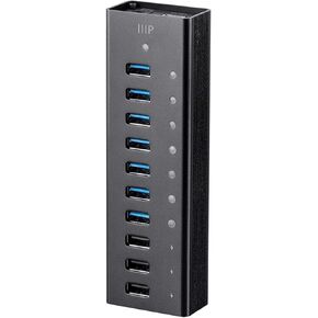 Monoprice Powered USB 3.0 Hub - 13-Port, Heavy Duty Aluminum, 5Gbps, Plug-n-Play with AC Adapter, 2.4 Amps Charging Ports, Black