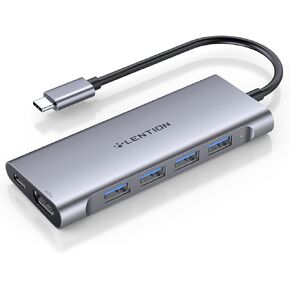 LENTION USB C Hub with 4K HDMI Output(4K@60Hz), 4 USB 3.0, Type C Charging Dongle Compatible 2023-2016 MacBook Pro, New Mac Air, Steamdeck, Type C Devices, Stable Driver Adapter (CB-C35sH, Space Gray)