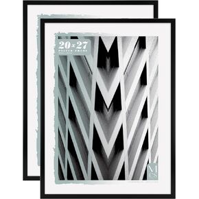 MCS Gallery Foundation Poster Frame, Picture Frame For Wall Art, Black, 20 x 27 Inch, 2-pack