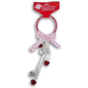 Christmas Holiday Themed Doorknob Door Hanger with Jingle Bells (Black and Red)