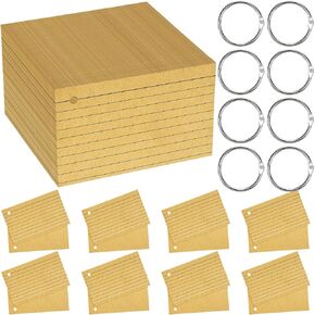 500 Pcs Index Cards with Holes Punched Lined Flash Cards with Rings Metal Rings for Index Cards Ruled Single Hole Note Cards with Rings for Adults Kids Home Classroom (Blank Multicolor, 2 x 3 Inch)