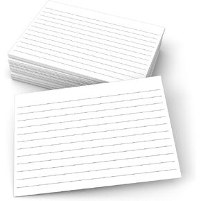 321Done Large Index Cards, Made in USA - Jumbo Size 5x7 Horizontal, College-Ruled Lined Notecards Double-Sided, Thick Heavy Duty Cardstock, Simple Note Cards with Lines, White XL - Set of 50