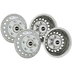 Pacific Dualies 44-2608A مقاس 17 بوصة من الفولاذ المقاوم للصدأ المصقول لمحاكاة العجلات الأمامية لـ 2011-2021 دودج ومرسيدس وفرايتلاينر سبرينتر فان in Kuwait
