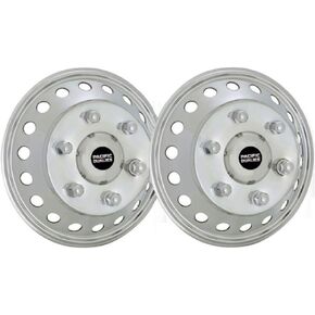 Pacific Dualies 44-2608A 17" Polished Stainless Steel Wheel Simulator Front Tag Axle Kit for 2011-2021 Dodge, Mercedes, Freightliner Sprinter Van