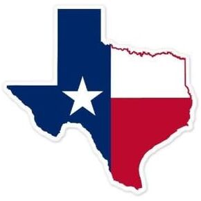 Texas State Map Flag car bumper window sticker 4" x 4"