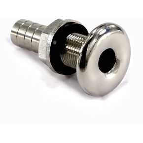 316 Stainless Steel Boat Thru Hull Fitting Hose Barb with Nut，Marine Hardware Accessories for Boats Drain Pipe Yacht Bilge Boat Plumbing Fittings