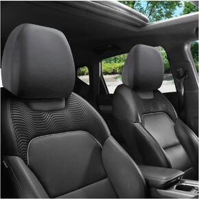 2PCS Car Headrest Cover,Soft+Flexible Head Rest Cover for Car Decorations & Protections,Universal Car Accessories Interior Headrest Covers for Cars,Trucks,SUVs (Black)