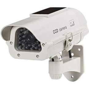 Solar Indoor/Outdoor Dummy Security Camera with LED (2-Pack)