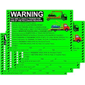Parking Violation Stickers Hard to Remove "You are Illegally Parked" Tow Reserved Handicapped,Private Parking Stickers 5 x 8 Inch - You are Illegally Parked Stickers Towing Labels for Cars 25 Pack