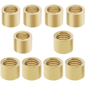 10PCS Threaded Snooker Pool Cue Ferrules for Stick on Tips Brass Cue Tips Billiards Repair Tool Replacement Accessories (9mm & 10mm 5PCS Each Size)