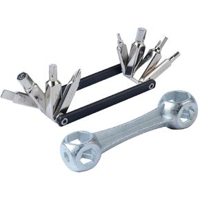 Bicycle Tool Kit 8 in 1 Mini Bike Multitool Kit Mountain Bike Repair Tool Kit With Bike Bone Wrench 6-15mm Bicycle Spanner Portable Bicycle Riding Travel Emergency Maintenance (Silver)
