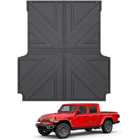 Bed Mat Compatible with 2019-2024 Jeep Gladiator JT Truck Bed Mat All Weather Trunk Floor Mat TPE Truck Bed Liners for 2019 2020 2021 2022 2023 2024 Jeep Gladiator JT Bed Accessories