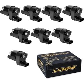 Set of 8 Round Ignition Coil Pack for 5.3 V8 Chevy Silverado Suburban Tahoe Avalanche GMC Yukon Sierra Canyon Savana 2007 2008 2009 2010 2011 2012 2013 2014 2015 2016 2017 Coils 5.3L Replaces# UF414