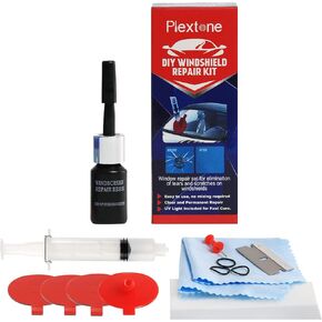 DIY Windshield Repair Kit for Bulls Eyes Star Half Moon Long Crack Combination Repairment (red-Blue)