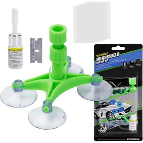 SEISSO Windshield Repair Kit, Automotive Glass Repair Resin Fluid for Chips and Cracks, Car Window Crack Scratch Repair Remover Kit Glass Quick Fix Tool for Chips, Cracks, Star-Shaped Crack