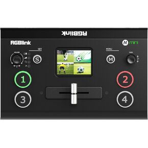 RGBlink Mini-Edge, All in One Video Mixer Switcher 4K Multi-Cam Video Switcher with 5.5-inch Display, 5 Channel Input Video Production Solution for Live Streaming, Podcasting, Content Creation...