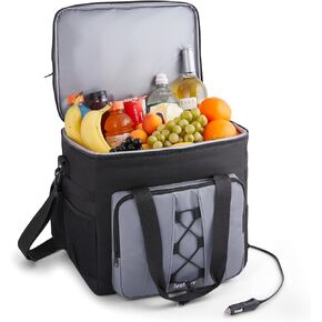 Ivation Portable Electric Cooler Bag | 18L Soft Sided Thermoelectric Travel Cooler with Shoulder Strap, Storage Pocket & DC 12V Plug in for Car, Truck & RV Camping