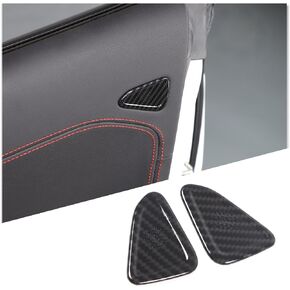 Daeiclru Car Side Door Speaker Cover Compatible with Chevrolet Corvette C8 2020-2023, ABS Door Small Speaker Sound Ring Cover Trims, Interior Accessories, 2PCS (Carbon Fiber Pattern)
