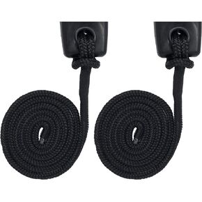 2-Pack Fender Line - 6' x 3/8" Boat Fender Lines - Premium Double Braided Nylon with 5" Fender Loop - Boat Accessories - Black