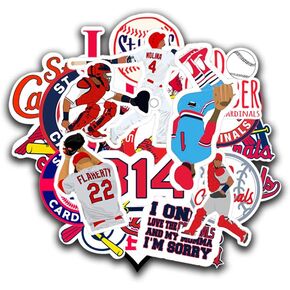 31 PCS American Baseball Stickers for Water Bottle, Laptop, Bicycle, Computer, Motorcycle, Travel Case, Car Decal Decoration Sticker 2-2.5 inches