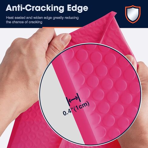 K&MJ 4x8 Bubble Mailer، 50 قطعة، ساكورا بينك فقاعات بريدية للأعمال الصغيرة، مظاريف مبطنة، أكياس شحن فقاعات سميكة ذاتية الغلق مقاومة للتمزق، لتغليف المجوهرات، المكياج، المنتجات الكهربائية إلخ in Saudi Arabia