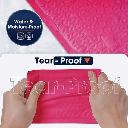 K&MJ 4x8 Bubble Mailer، 50 قطعة، ساكورا بينك فقاعات بريدية للأعمال الصغيرة، مظاريف مبطنة، أكياس شحن فقاعات سميكة ذاتية الغلق مقاومة للتمزق، لتغليف المجوهرات، المكياج، المنتجات الكهربائية إلخ in Saudi Arabia
