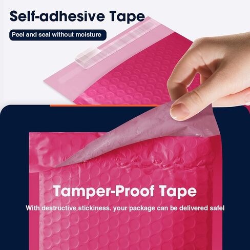 K&MJ 4x8 Bubble Mailer، 50 قطعة، ساكورا بينك فقاعات بريدية للأعمال الصغيرة، مظاريف مبطنة، أكياس شحن فقاعات سميكة ذاتية الغلق مقاومة للتمزق، لتغليف المجوهرات، المكياج، المنتجات الكهربائية إلخ in Saudi Arabia