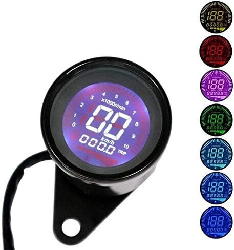Digital Motorbike Speedometer Tachometer Odometer,Universal 12V Backlight LCD Oil Level Meter Gauge Motorcycle Accessories Instruments Display Motorcycle Modification Refit Kit in Saudi Arabia