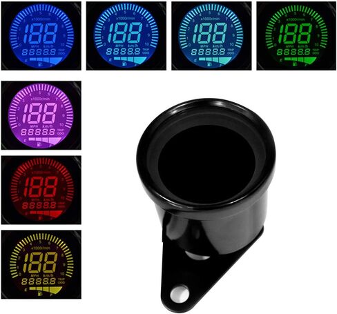 Digital Motorbike Speedometer Tachometer Odometer,Universal 12V Backlight LCD Oil Level Meter Gauge Motorcycle Accessories Instruments Display Motorcycle Modification Refit Kit in Saudi Arabia
