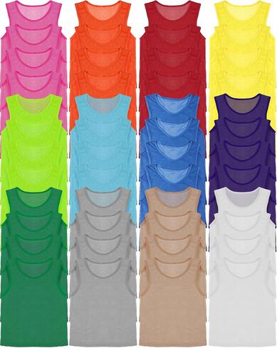 48 Pcs Pinnies for Sports Soccer Practice Pinnies Numbered Soccer Pennies Vests Sports Pennies Scrimmage Youth Pinnies Mesh Basketball Team Pinnies(for Kid, Classic Number Style) in Saudi Arabia