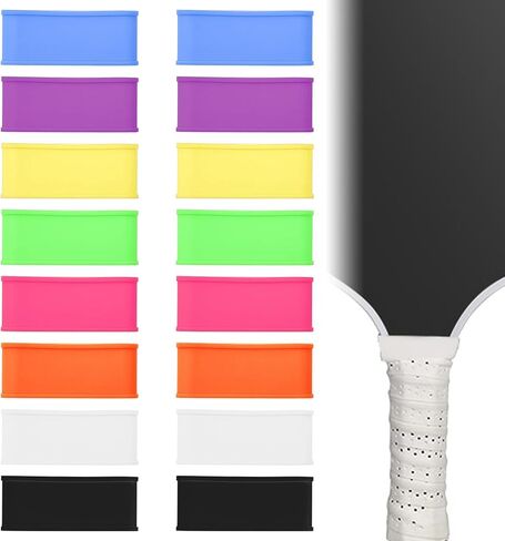 16 PCS Pickleball Paddle Racket Grip Bands, Tennis Racquet Secures Overgrip, Handle Rubber Silicone Ring for Squash Racket, Racquetball, Baseball Bat Handle in Saudi Arabia