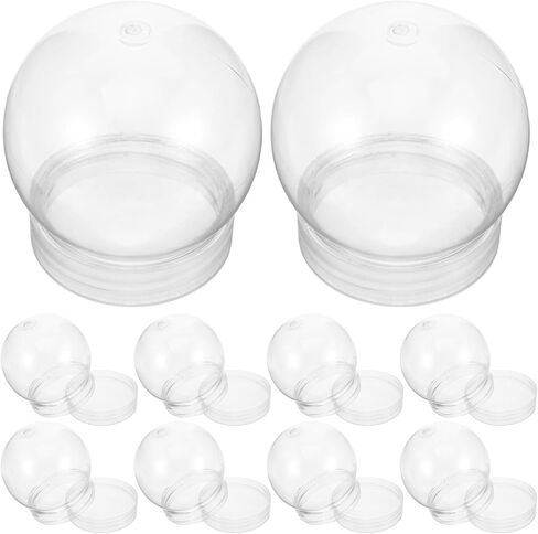 BESTOYARD 10Pcs Plastic Snow Globe DIY 3 Inch Snow Globes, Clear Plastic Water Globe Water Globe Jar with Screw Off Cap Candy Cookies Jar for DIY Crafts Christmas Plant Flower Moss Landscape in Saudi Arabia