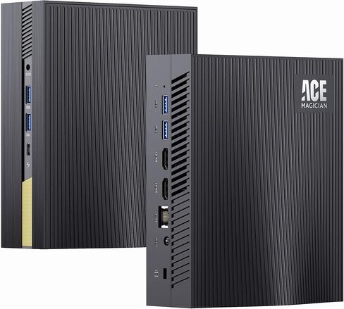 كمبيوتر صغير Intel i5 الجيل الثاني 12450H (8 نواة، 12 خيط، حتى 4.4 جيجا هرتز)، كمبيوتر صغير ACEMAGICIAN 16 جيجا DDR4 512 جيجا SSD، WiFi 6/BT5.2/3-Screen 4K@60 عرض سطح المكتب المكتبي، للاستخدام اليومي/ الأعمال/HTPC in Kuwait